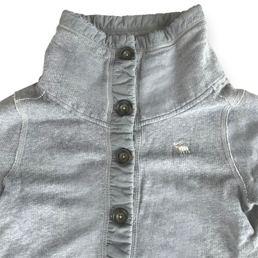 Abercrombie & Fitch Vintage Gray Button Down Cowl Neck Sweater - Picture 3 of 8